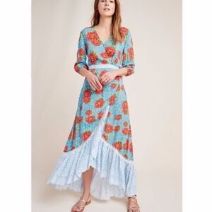 NWOT Anthropologie Farm Rio Susanne Maxi Wrap Dress XS